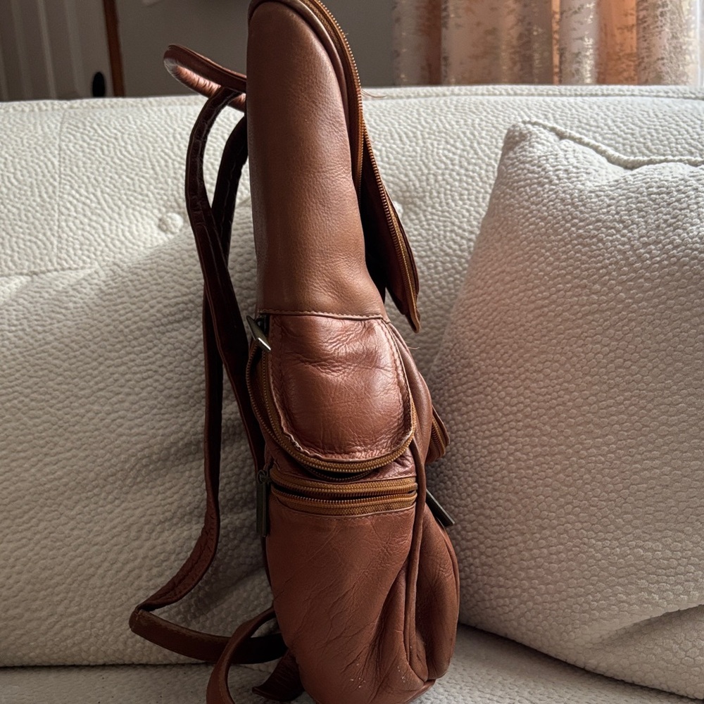 Brown Leather Backpack - image 6